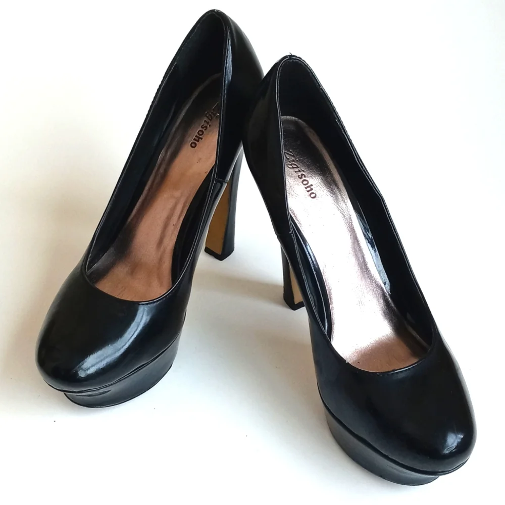 Zigi Soho Elegant Black Patent Platform 5